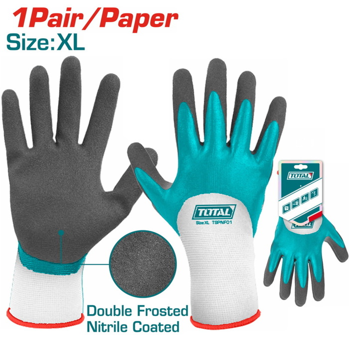 TOTAL Nitrile frosted coated gloves (TSPNF01)