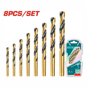 TOTAL 8 Pcs HSS twist drill bits set (TACSD0801)