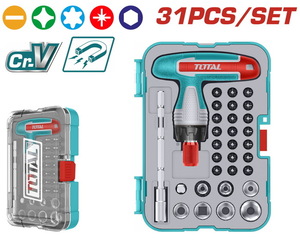 TOTAL 31 Pcs T-handle wrench screwdriver set (TACSD30316)