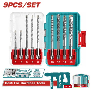 TOTAL 9 Pcs SDS plus hammer drill bits set (TACSDL30906)