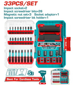 TOTAL 33 Pcs impact screwdriver bits and sockets set (TACSDL63306)