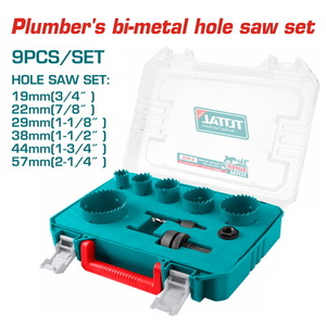 TOTAL 9 Pcs Plumber's bi-metal hole saw set (TACSH0091)