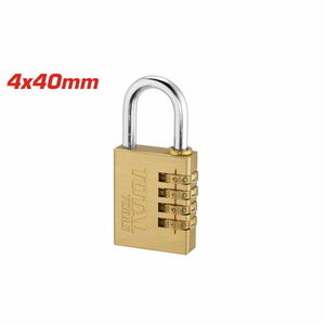 TOTAL 4 Digit brass combination padlock 40mm (TBCK37404)