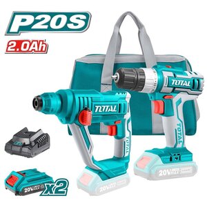 TOTAL Li-ion CORDLESS COMBO KIT 20V / 2Ah (TCKLI2008)