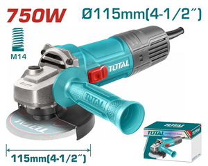 TOTAL ANGLE GRINDER 750W - 115mm (TG10711556E)