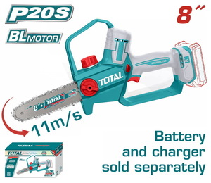 TOTAL Cordless pruner saw 20V / 8" Solo BL Motor (TGSLI2088)