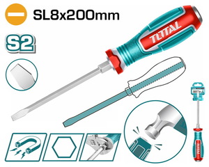 TOTAL Slotted go-through screwdriver (TGTSL8200)