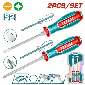 TOTAL 2Pcs go-through screwdriver set (TGTST0206)