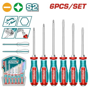 TOTAL 6 Pcs go-through screwdriver set (TGTST0606)