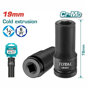 TOTAL 1/2" Deep impact socket 1/2" - 19mm (THDIS12191L)