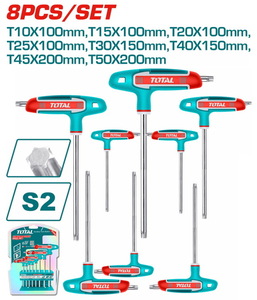 TOTAL 8 Pcs T-handle torx wrench set (THHW80836)