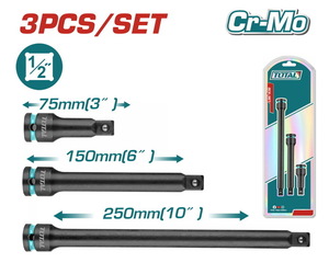 TOTAL 3 Pcs 1/2"DR. Impact extension bar set (THISEB12031)