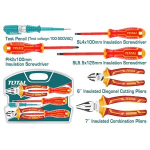 TOTAL ΣΕΤ ΕΡΓΑΛΕΙΑ ΧΕΙΡΟΣ 1000V 6ΤΕΜ (THKIST3062)