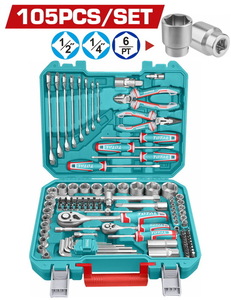 TOTAL ΕΠΑΓΓ. ΚΑΣΕΤΙΝΑ ΚΑΡΥΔΑΚΙΑ 1/4"-1/2" & ΕΡΓΑΛΕΙΑ ΧΕΙΡΟΣ 105ΤΕΜ (THKTHP61057)