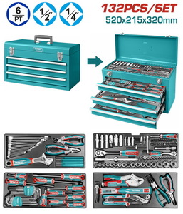 TOTAL 132 Pcs tools chest set (THPTCS71321)
