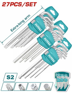 TOTAL 27 Pcs Hex key and torx key set (THT106KT0271)