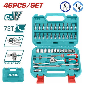 TOTAL 46 Pcs 1/4" socket set (THT141462)