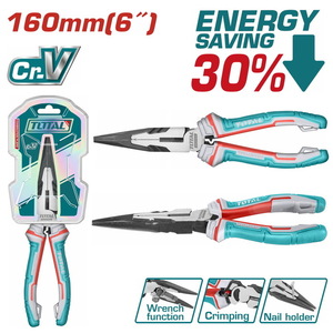 TOTAL High leverage long nose pliers (THT220606S)