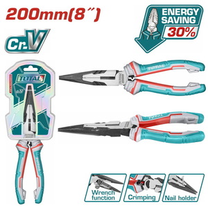 TOTAL High leverage long nose pliers 200mm (THT220806S)