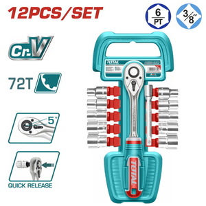 TOTAL 12 Pcs 3/8" socket set (THT381121)