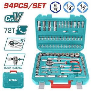TOTAL 94 Pcs 1/4"&1/2" Socket set (THT421942)