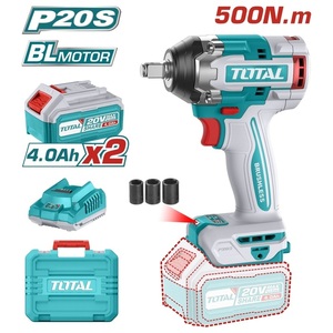 TOTAL Cordless impact wrench Li-ion 20V / 4Ah / 500Nm (TIWLI2050)