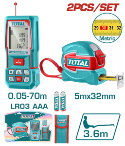 TOTAL Laser distance detector combo kit (TLDD241201M)