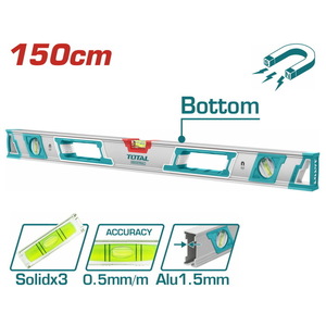 TOTAL Spirit level with powerful magnets 150cm (TMT215086M)