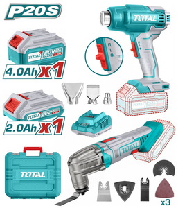 TOTAL Cordless 2 pcs combo kit Li-ion 20V / 2Ah+4Ah (TOSLI230705)