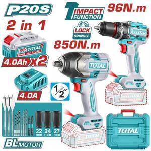 TOTAL Cordless 2pcs combo kit  (TOSLI250586E)