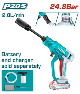 TOTAL ΠΛΥΣΤΙΚΟ ΥΨΗΛΗΣ ΠΙΕΣΗΣ ΜΠΑΤ. Li-ion 20V ΧΩΡΙΣ ΜΠΑΤΑΡΙΑ & ΦΟΡΤΙΣΤΗ (TPWLI2036)
