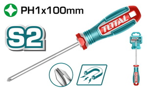 TOTAL Phillips screwdriver PH1Χ100mm (TSDPH1100)